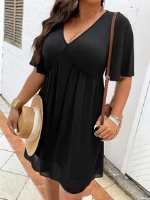 SHEIN Unity 大碼蝴蝶袖洋裝