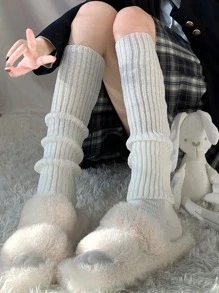 Solid Leg Warmers - White - View 4