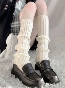 Solid Leg Warmers - White - View 6