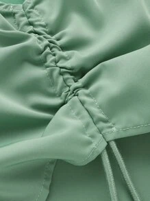 Jessica Rose Top De Tanque Con Cordón Fruncido Con Bordado De Letras - verde menta - Ver 4