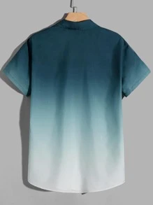 Manfinity RebelGame Men Ombre Button Front Shirt - Multicolor - View 2