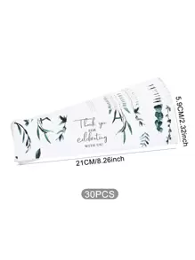 30 piezas de pegatinas de regalo con gráficos de plantas y eslóganes, envoltura de botella de papel para decoración de fiestas, Vuelta al cole, Día de San Valentín - Multicolor - Ver 3