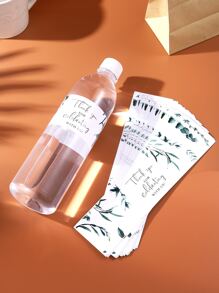 30 piezas de pegatinas de regalo con gráficos de plantas y eslóganes, envoltura de botella de papel para decoración de fiestas, Vuelta al cole, Día de San Valentín - Multicolor - Ver 6