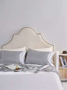 2入組彩色純色枕套，超柔軟滑順的聚酯纖維信封式枕套，適用於所有季節 - 淺灰色 - 查看 1