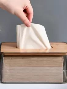 1pc Plain Tissue Storage Box, Modern Plastic Multifunction Tissue Box For Desk, Home Stuff, Table, Home Decorations, Home Organization And Storage, Room Decor, Room Decor Bedroom, Kitchen Accessories, Kitchen Tools, Organizer Kitchen, Travel, Holiday, Tissue Box Holder, Napkin Holder, Festival Family Gathering, Kitchen Dining Table DecorFor Home Kitchen Bedroom Living Room Dining Room, Home Decoration Accessories, Decorative Box,Women Wedding Gift,Summer Travel Holiday Festival Must-Have - Multicolor - View 3