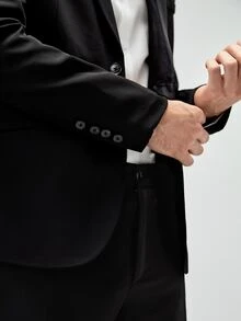 Manfinity Men Shawl Collar Single Breasted Blazer - Black - View 4