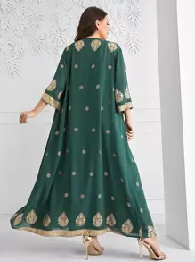 Modelyn Bộ thời trang Plus Size Hoa Thanh lịch - Màu xanh lá cây đậm - Xem 2