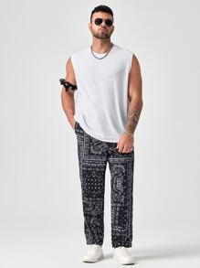 EASEVO Men Plus Round Neck Tank Top - White - View 4