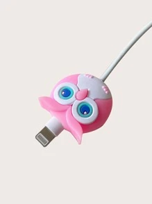 Cartoon Owl Design Data Cable Protector - Pink - View 2