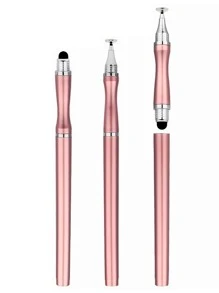 1pc 2 In 1 Touch Screen Stylus Pen - Pink - View 4