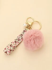 Pom Pom Charm Keychain Valentines - Multicolor - View 2