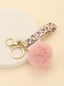 Pom Pom Charm Keychain Valentines - Multicolor - View 3