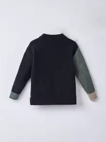 Toddler Boys Graphic Pattern Colour Block Jumper - Multicolor - View 2