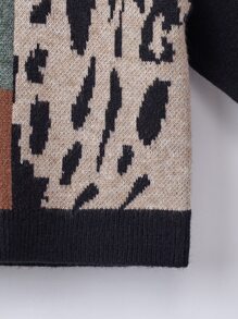 Toddler Boys Graphic Pattern Colour Block Jumper - Multicolor - View 5