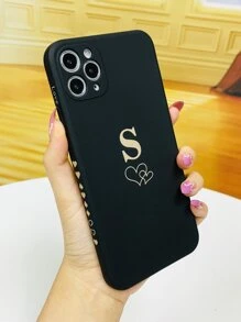 愛心圖案手機外殼 - 黑色 - 查看 3