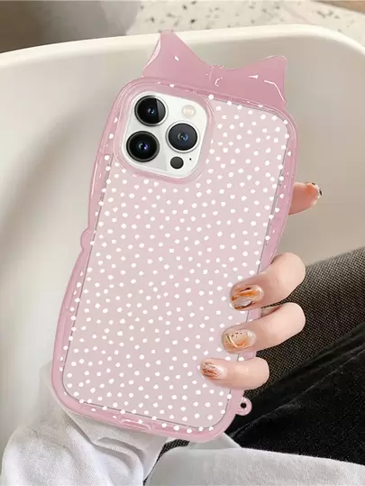 Bowknot Decor Polka Dot Phone Case