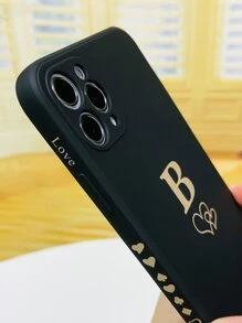 Vỏ điện thoại hình trái tim và chữ cái - màu đen - Xem 5
