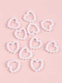 TSZS 1pack 3D Heart Design Nail Art Decoration DIY Nail Charms Nail Gems Nail Supplies - White - View 5