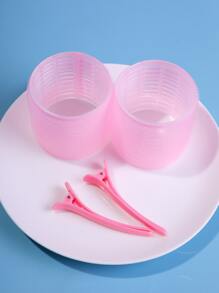 4pcs/Set Large Size Hair Rollers With Clips, Self-Gripping Curler Suitable For Long/Medium/Short Hair And Bangs, DIY Hair Curling Tool (Includes 2pcs Large Roller Tubes + 2pcs Clips), Back To School, Travel Holiday Essentials, Hair Curlers, Curly Hair Brush, Rollers, Curly Hair Products, Curler, Rollers For Hair Curl, Curly Hair Tools, Hair Curler - Pink - View 4