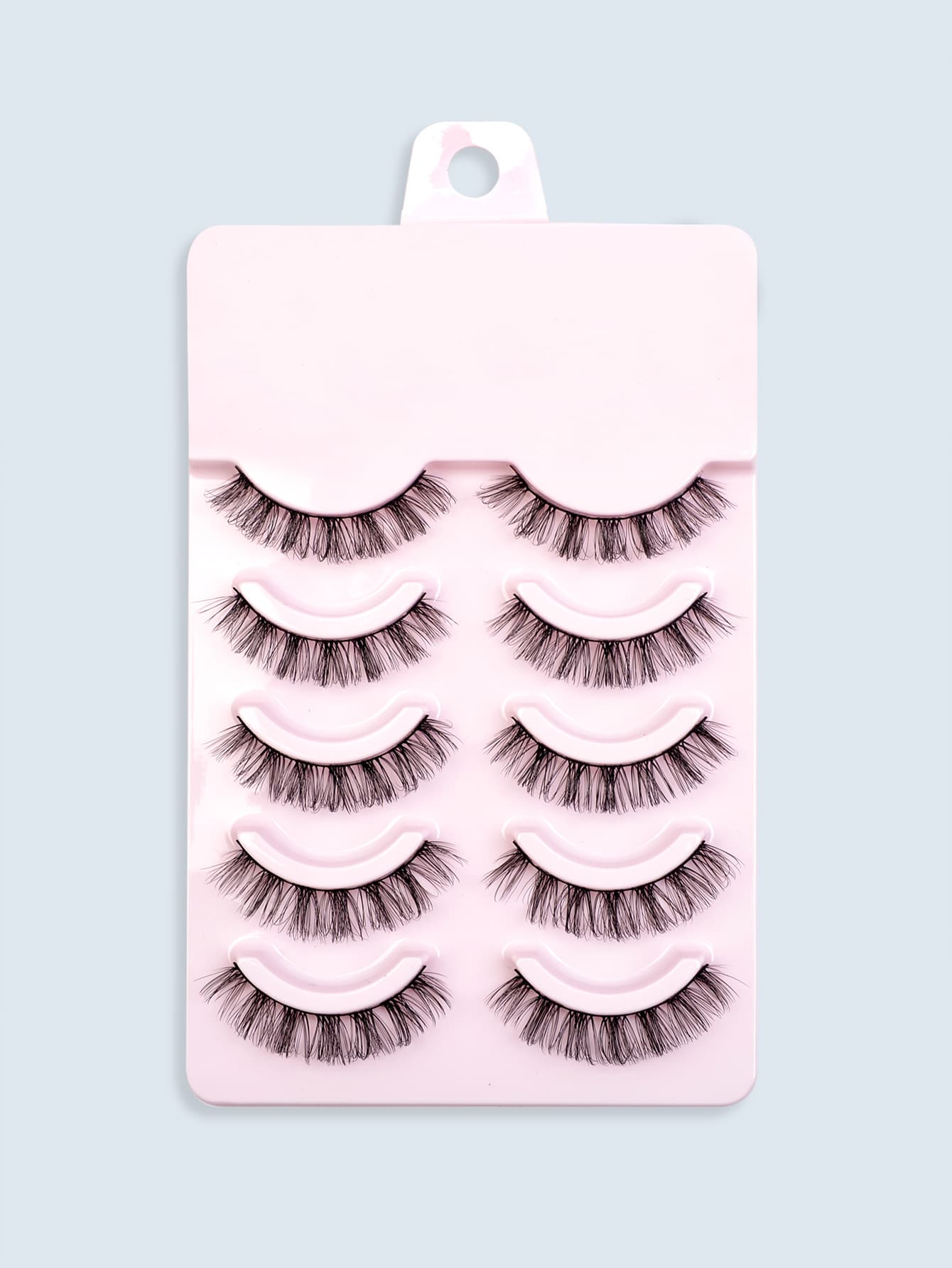 充分假睫毛5對人造貂皮睫毛自然纖長捲曲假睫毛送給女士妻子姐妹青少年女朋友 - 黑色 - 查看 1