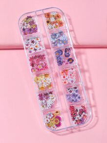 1盒装花朵图案美甲装饰DIY指甲饰品美甲宝石美甲用品指甲 - 彩色 - 查看 2