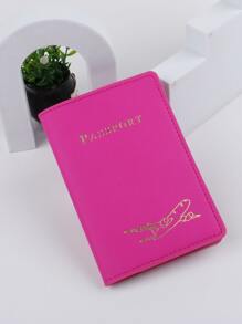 Plane & Letter Graphic Passport Case Pink Vacation Accessories For Holiday Season For Vacation Passport Pouch For Flight For Back To School For Men And Women Travel Essentials Travel Accessories Back To School - Pink - View 4