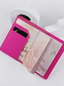 Plane & Letter Graphic Passport Case Pink Vacation Accessories For Holiday Season For Vacation Passport Pouch For Flight For Back To School For Men And Women Travel Essentials Travel Accessories Back To School - Pink - View 5