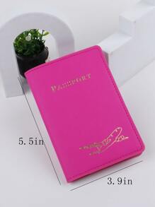 Plane & Letter Graphic Passport Case Pink Vacation Accessories For Holiday Season For Vacation Passport Pouch For Flight For Back To School For Men And Women Travel Essentials Travel Accessories Back To School - Pink - View 6
