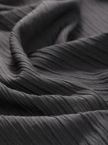 DAZY Drop Shoulder Button Front Shirt Dress - Black - View 4