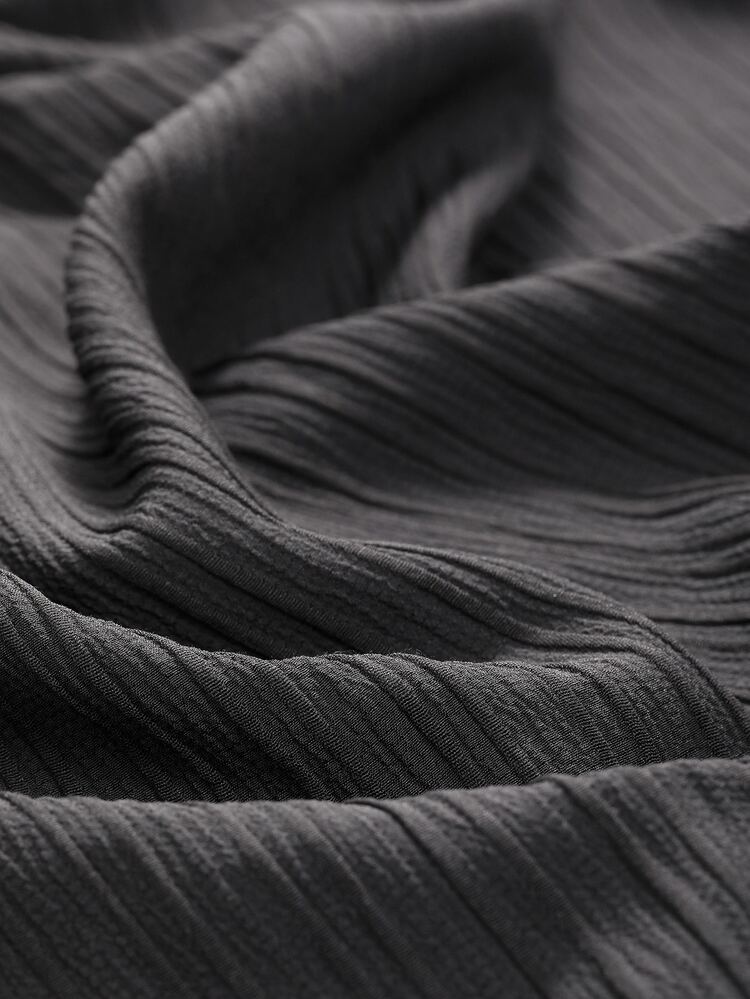 DAZY Drop Shoulder Button Front Shirt Dress - Black - View 4