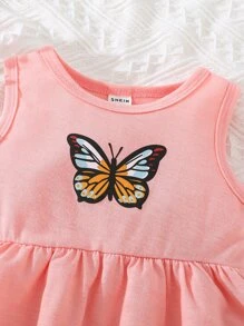 Baby Girl Butterfly Print A-Line Dress