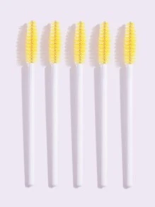 5pairs Volumized False Eyelashes & 5pcs Disposable Brush With Storage Bag - Black - View 3