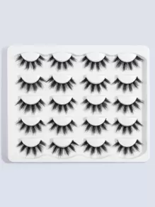 MAGEFY 10 对自然浓密假睫毛，浓密卷翘蓬松睫毛，适合派对使用，漫画睫毛，旅行必备