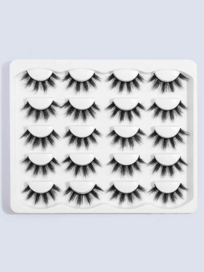  MAGEFY 10 Pairs Of Natural Full False Eyelashes,Thick Curling Fluffy Eyelashes For Party Use Manga Eyelashes, Travel Essentials Strip Lashes,Lashes,Eyelashes,Fake Lashes