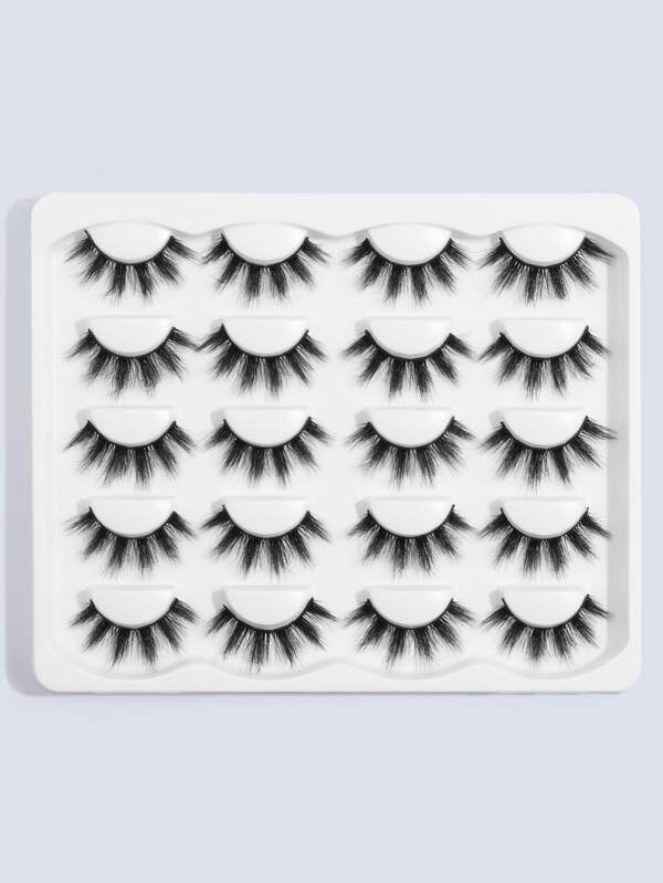  10 pares de pestañas postizas naturales completas de MAGEFY, pestañas gruesas, rizadas y esponjosas para uso en fiestas, pestañas de manga, esenciales de viaje, tiras de pestañas, pestañas, pestañas postizas