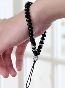 Crystal Beaded Phone Lanyard Gifts For Mother, Family, Friends, Birthday, Holiday Phone Charm, Phone Chain - Black - View 3