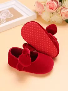 Baby Girl Soft Bottom Shoes, Red Flat Shoes, Popular Red Shoes For Toddler Girls - Red - View 2