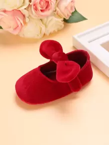 Baby Girl Soft Bottom Shoes, Red Flat Shoes, Popular Red Shoes For Toddler Girls - Red - View 3