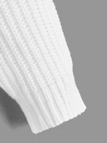 SHEIN Toddler Girls Ruched Bow Front Ribbed Knit Jumper - White - View 3