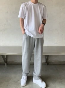 DAZY Nam Áo thun Bông Đường may Chi tiết - trắng - Xem 6