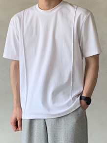 DAZY Nam Áo thun Bông Đường may Chi tiết - trắng - Xem 8