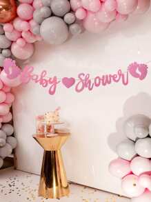 1pc Baby Shower Party Glitter Banner - Pink - View 4