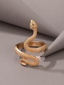 紋理質感金屬蛇設計戒指
