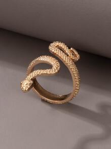 紋理質感金屬蛇設計戒指