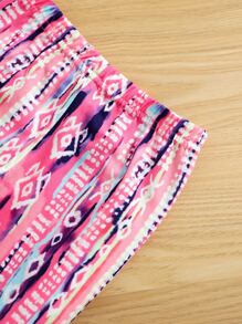 SHEIN 小女童字母圖案T恤和幾何印花騎行褲