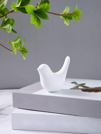 1 件鸟类装饰工艺品，白色树脂艺术装饰，适合家居装饰的最佳礼物