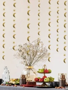 1pc Moon & Star Hanging Decoration - Gold - View 4