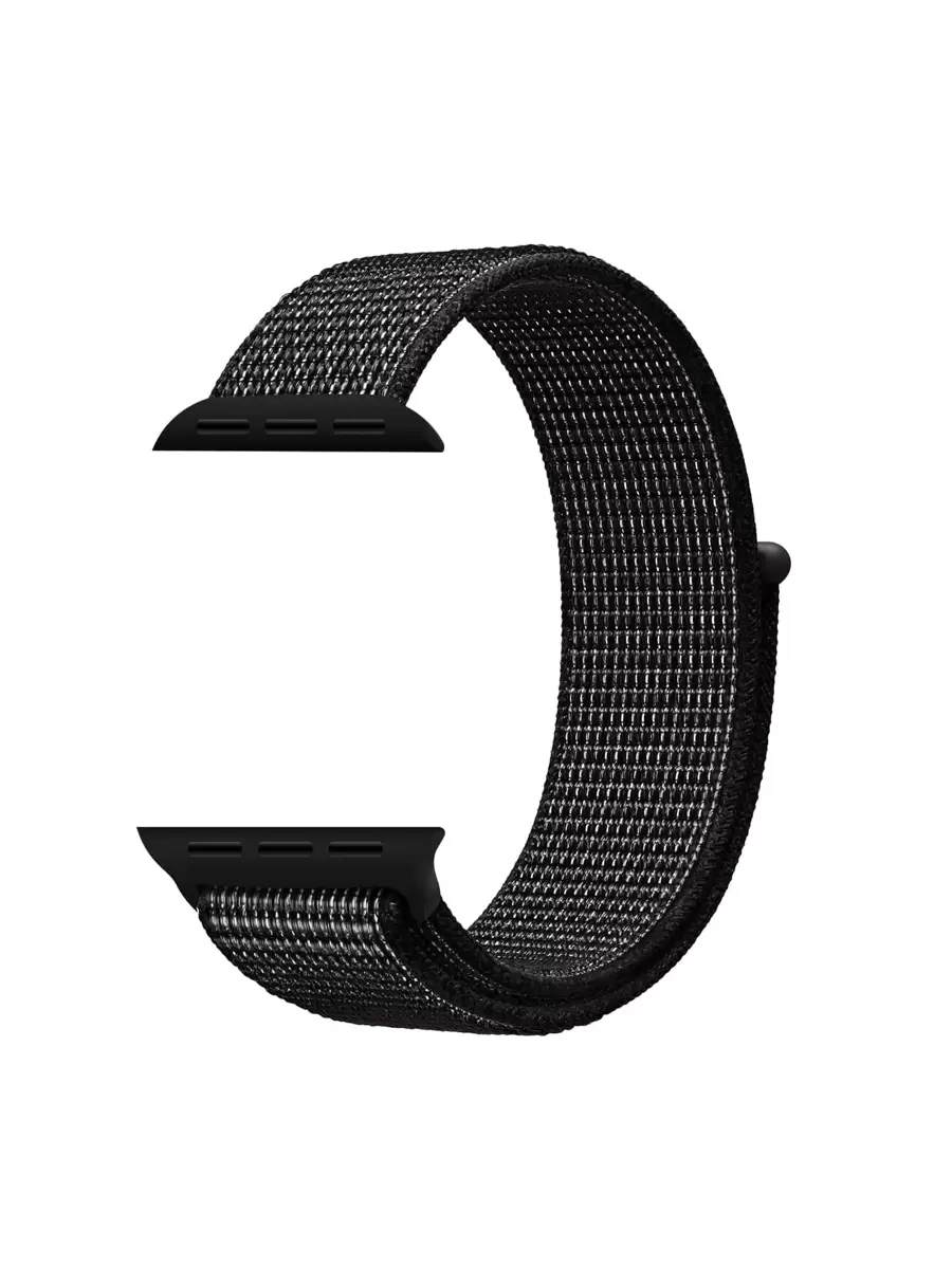 38/40/41/42/44/45/46/49mm Nylon Sport Watch Band, Rcflcctor Black Adjustable Breathable Woven Strap Compatible With Series Ultra 11/10/9/8/7/6/5/4/3/2/1 SE, Suitable As Back To School Gift - Black - View 1