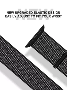 38/40/41/42/44/45/46/49mm Nylon Sport Watch Band, Rcflcctor Black Adjustable Breathable Woven Strap Compatible With Series Ultra 11/10/9/8/7/6/5/4/3/2/1 SE, Suitable As Back To School Gift - Black - View 3
