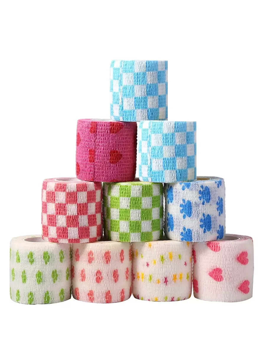 1pc Random Color Self-Adhesive Sports Bandage Gym Accessories Gym Bandages Sports Tape - Multicolor - View 1